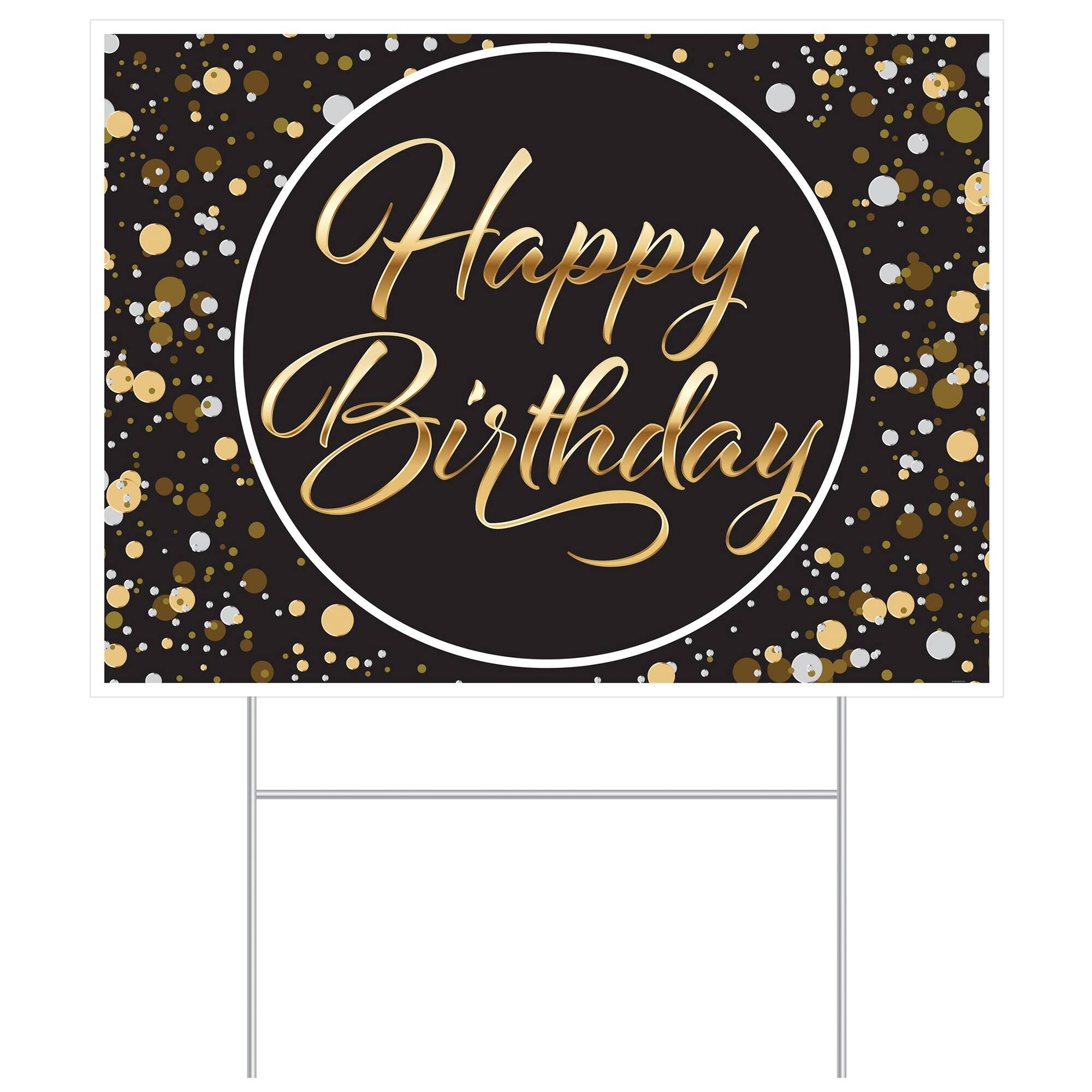 Beistle 11.5" x 15.5" Plastic Happy Birthday Yard Sign